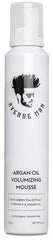 Avenue Man Argan Oil Mousse bottle highlights hydrating formula for silky, frizz-free style.