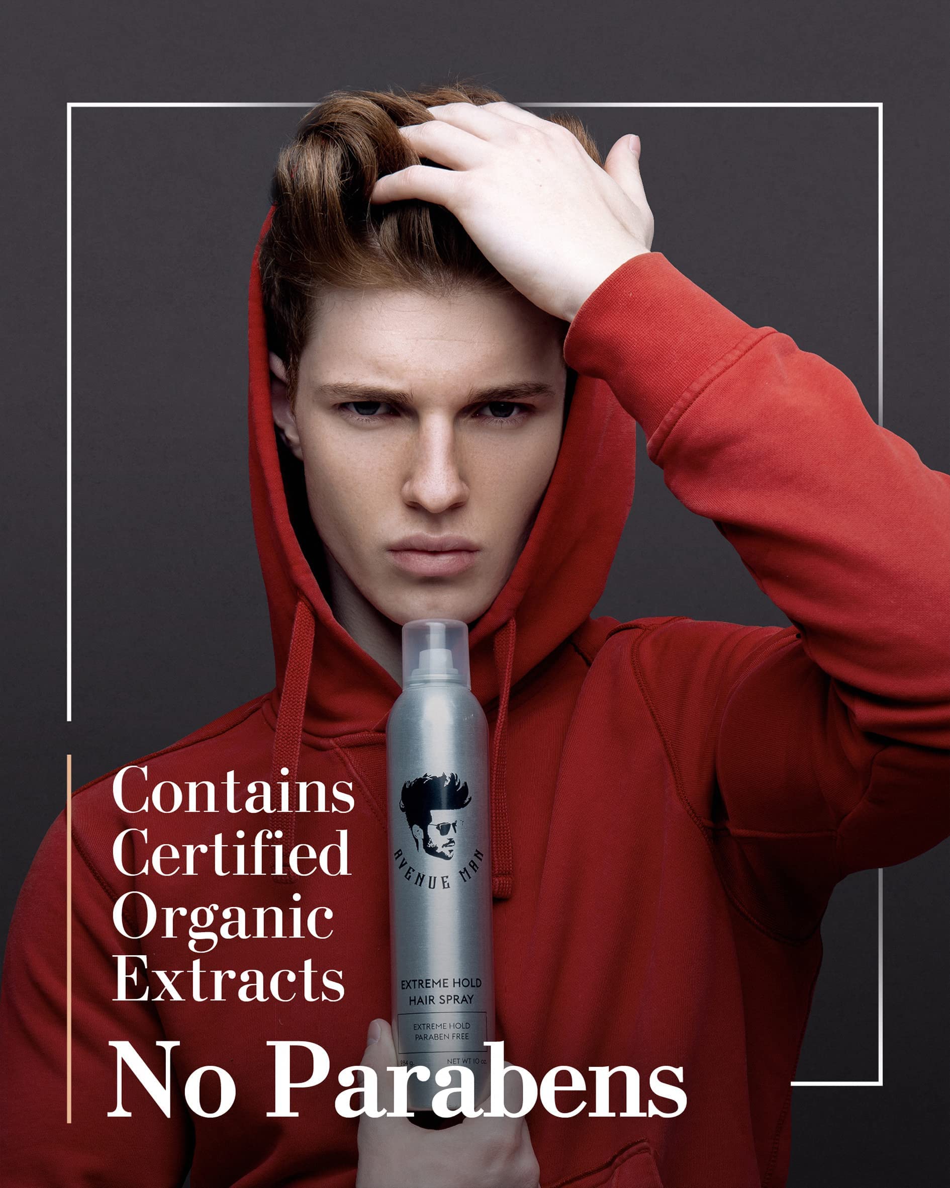 Avenue Man Extreme Hold Hairspray ready for gym bag sessions and on-the-go styling.