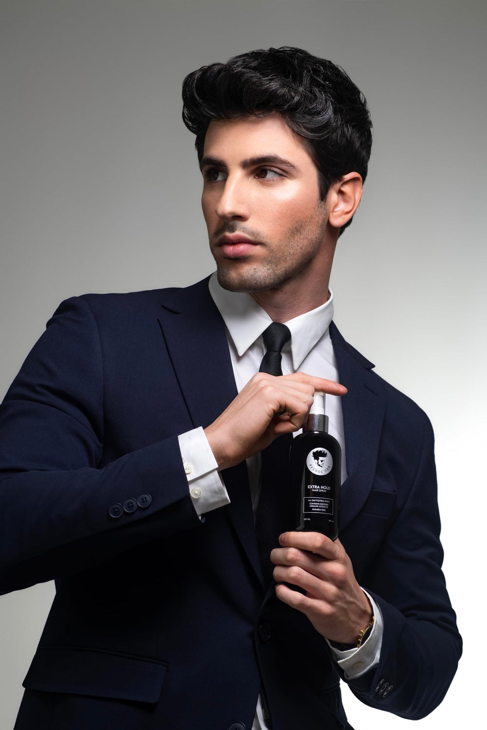 Avenue Man strong hold bottle presents premium finish for crisp, lasting style.