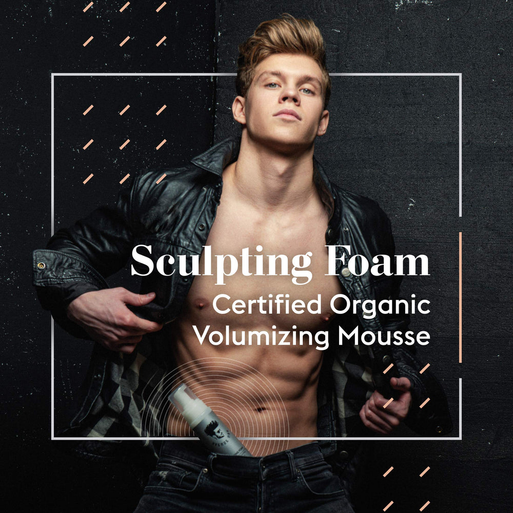 Avenue Man Sculpting Foam dispense close-up for quick, clean styling.