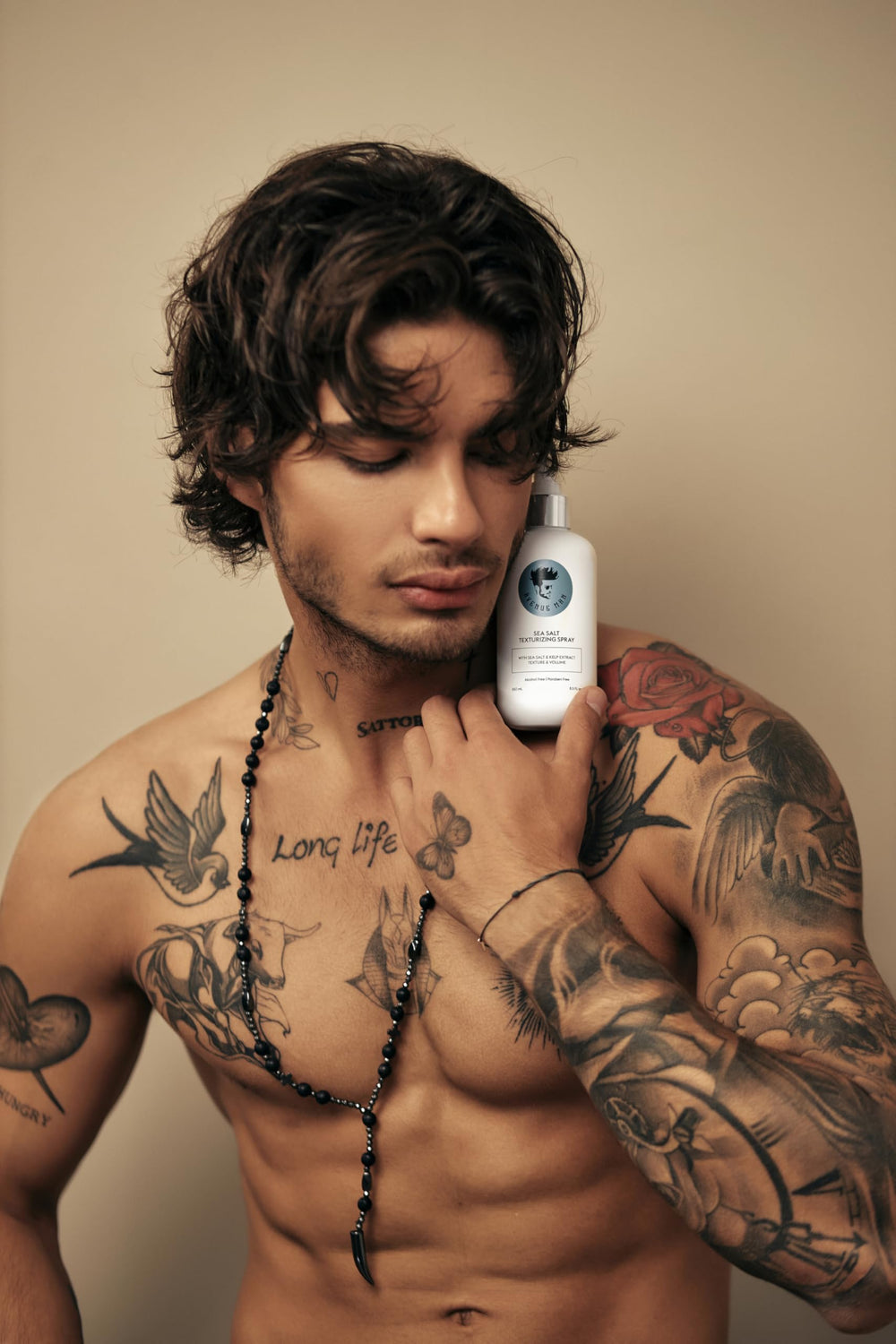 Avenue Man Sea Salt Spray with kelp extract supports hair strength and protection