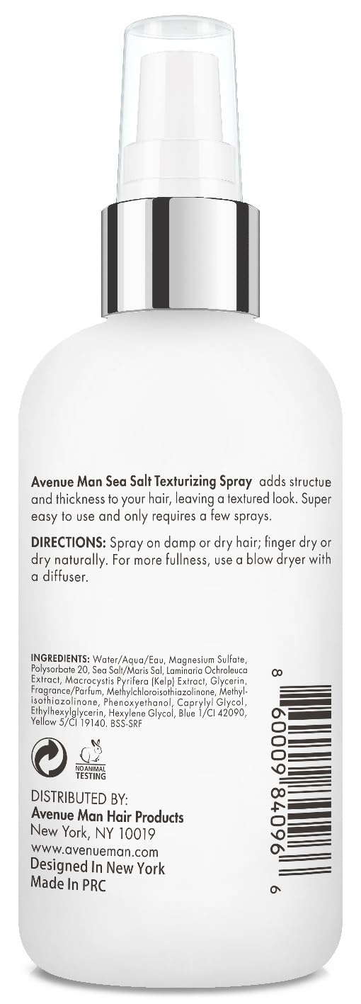 Avenue Man Sea Salt Spray compact packaging fits on-the-go styling