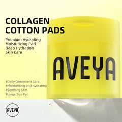 AVEYA Collagen Skin Moisturizing Pads packaging display highlighting daily routine use