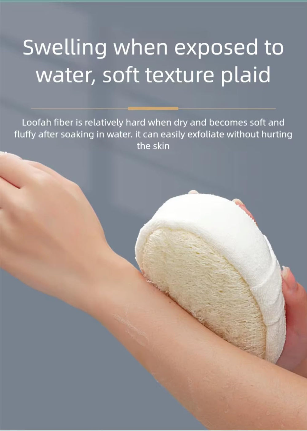  Aveya Skincare Essentials plant-based loofah fibers provide gentle cleansing.