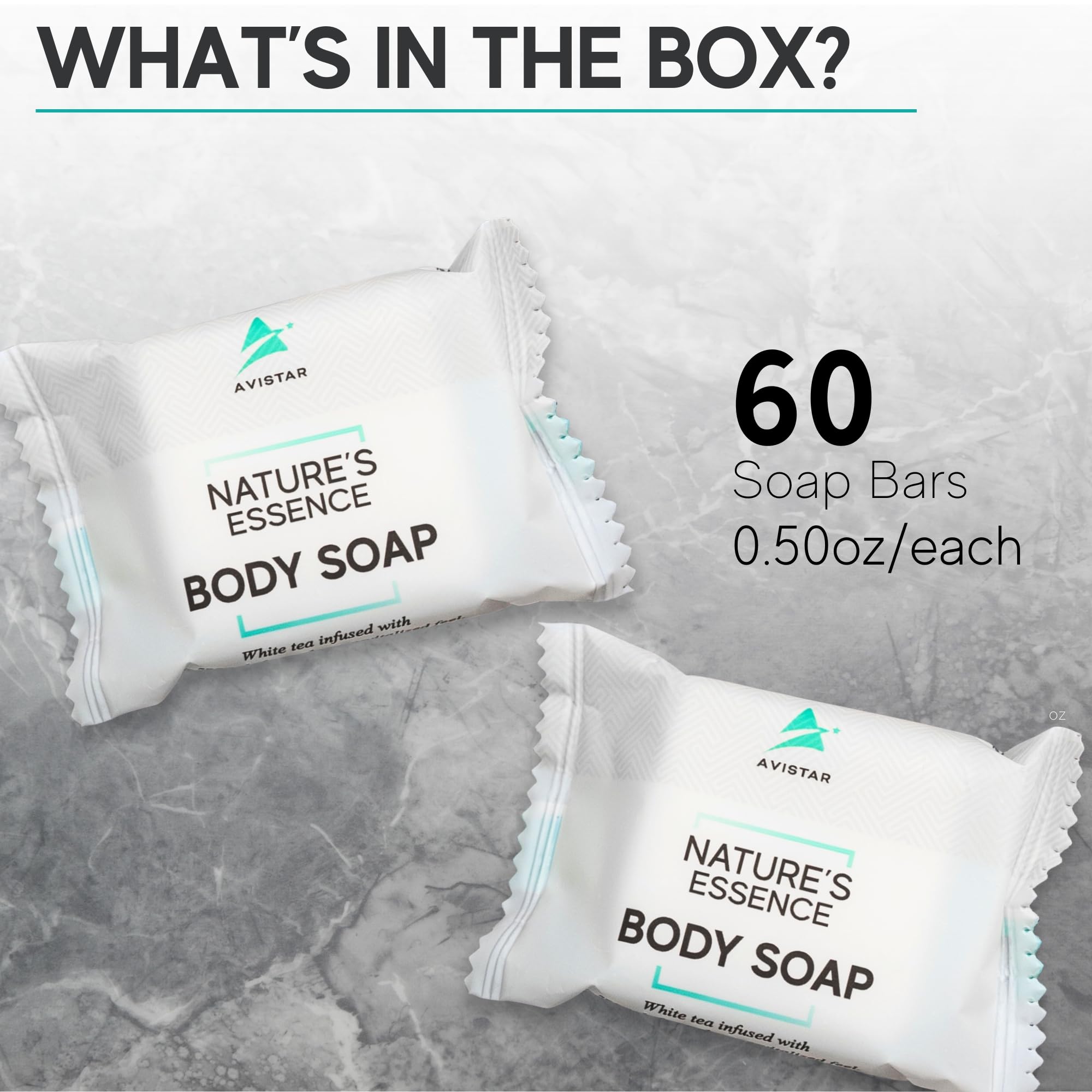 Avistar bulk bar soap packaging saves space in compact guest bathrooms.