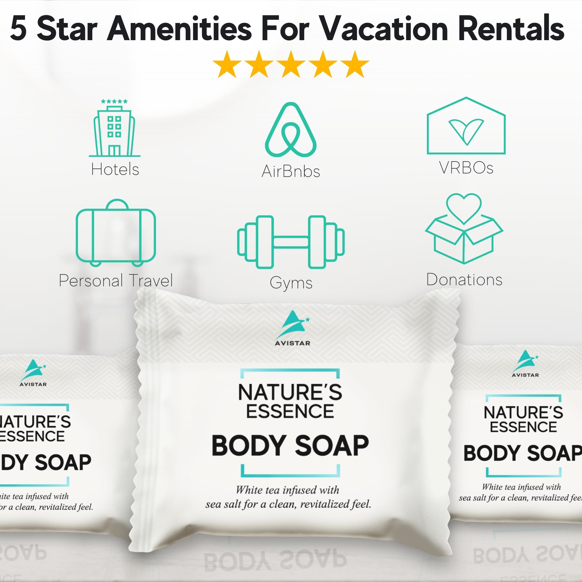 Avistar mini bar soap travel size ideal for guest rooms and trips.