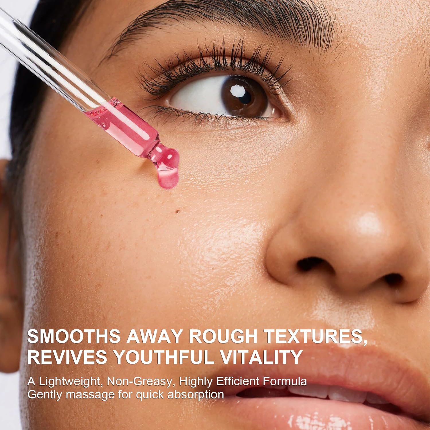 AVJONE Niacinamide Serum application scene suggests a calming daily skincare ritual.