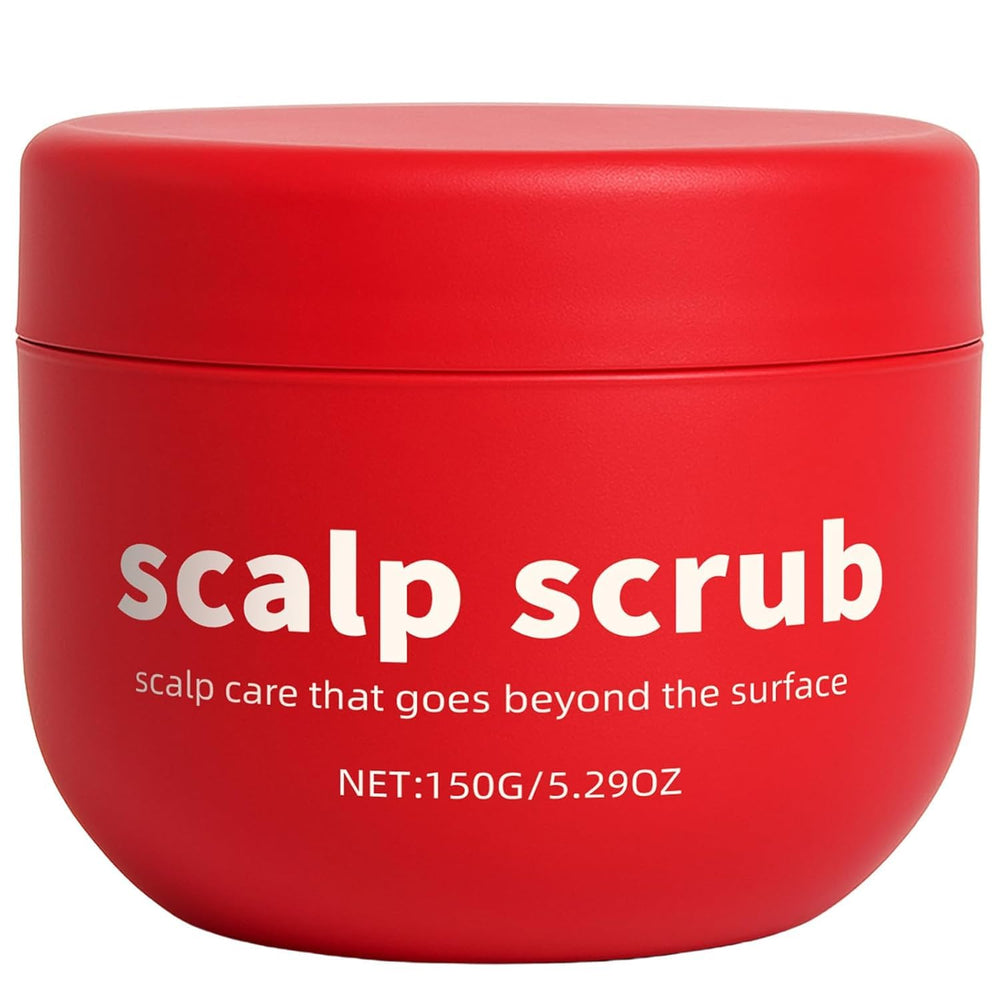 Avocado Oil Scalp Scrub bottle closeup highlighting creamy formula for soothing exfoliation
