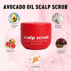Avocado Oil Scalp Scrub grapefruit extract in focus for refreshing scent and care