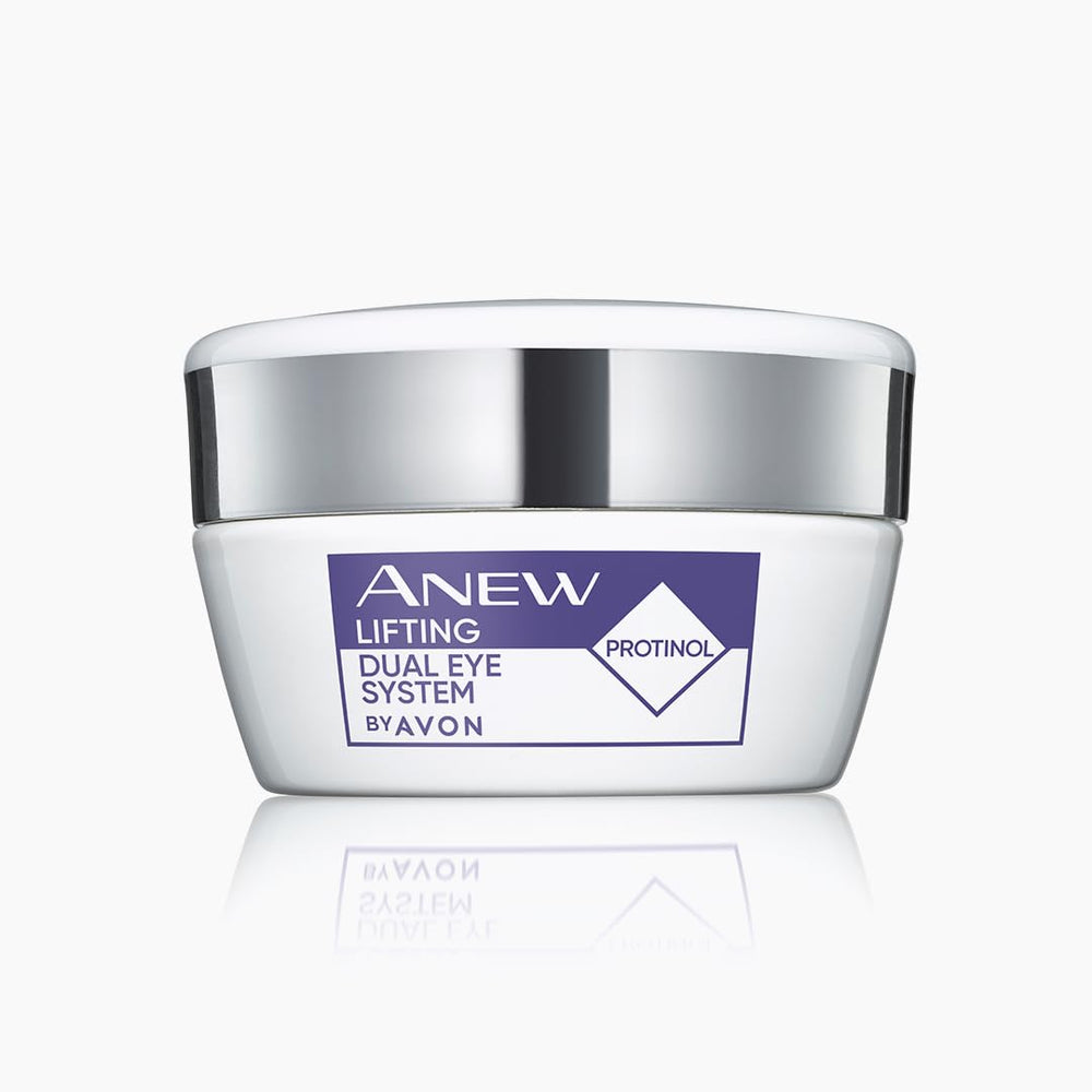 Avon Anew Clinical Pro Eye Lift bottle closeup for daily eye care routine.