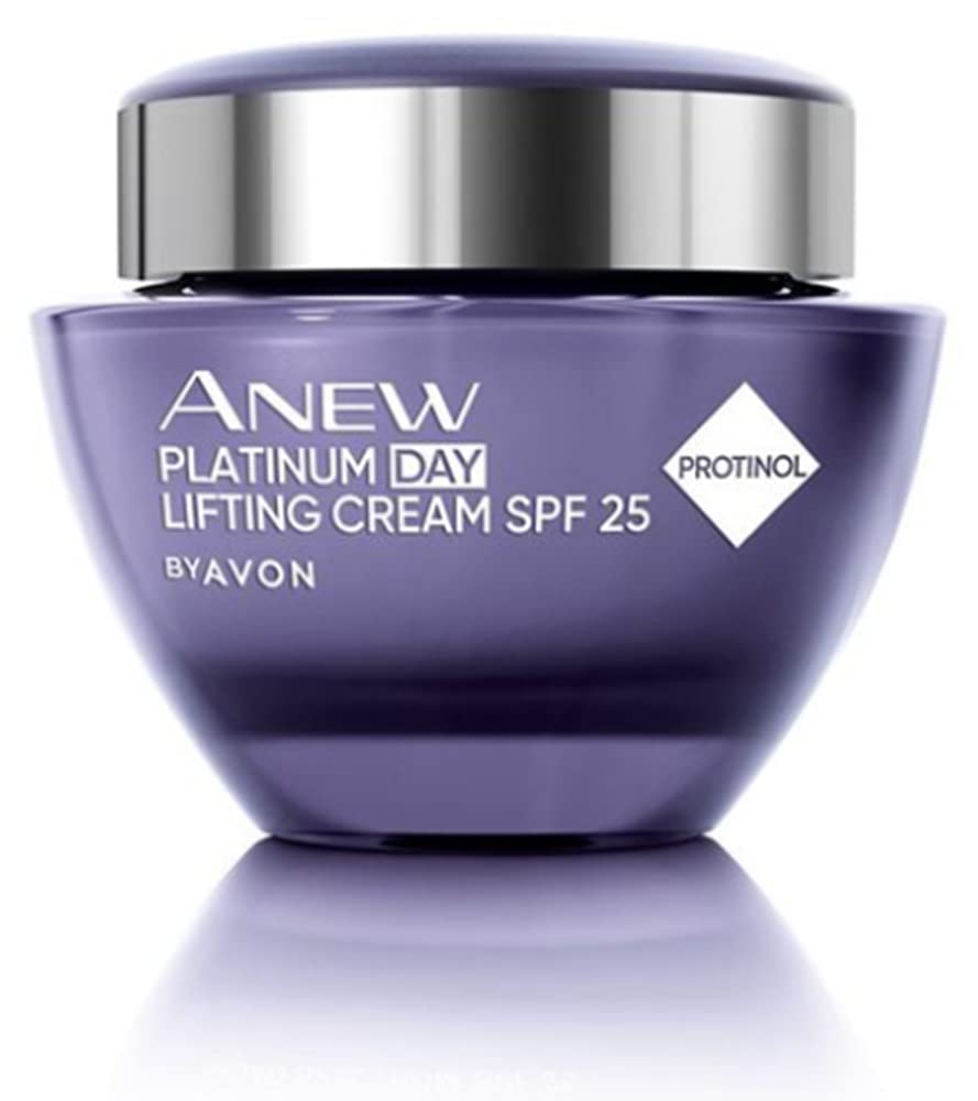 Texture swatch of AVON Anew Platinum day cream showing creamy finish