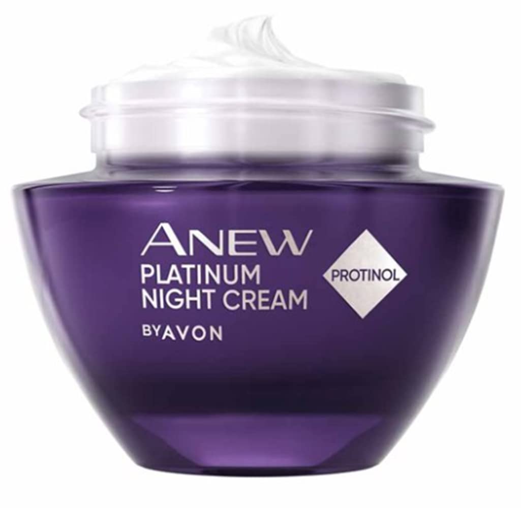 Close-up texture of AVON Anew Platinum night cream for rich formula