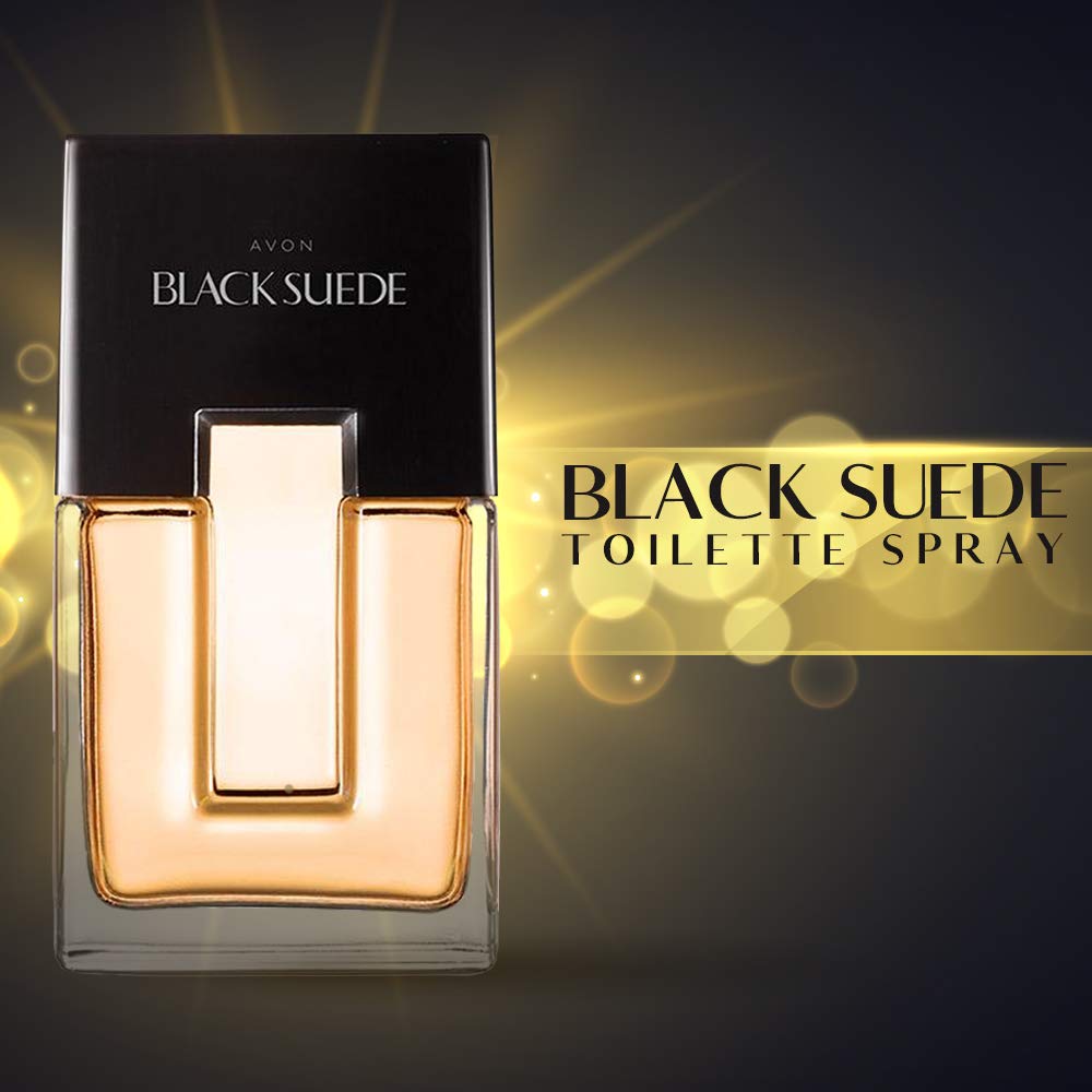 AVON Black Suede box packaging conveys gift-ready presentation and brand identity