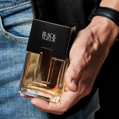 AVON Black Suede cap detail emphasizes refined craftsmanship and premium experience