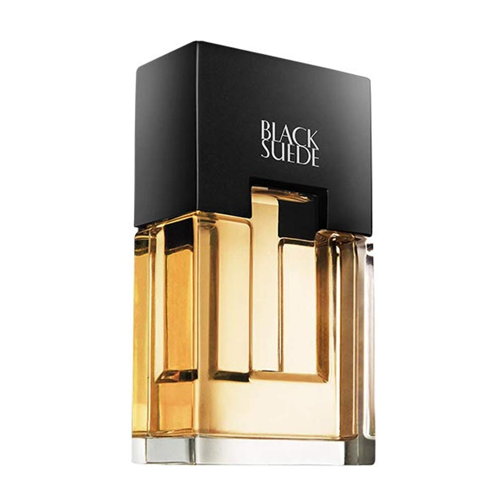 AVON Black Suede texture panel hints at the tactile elegance of the bottle