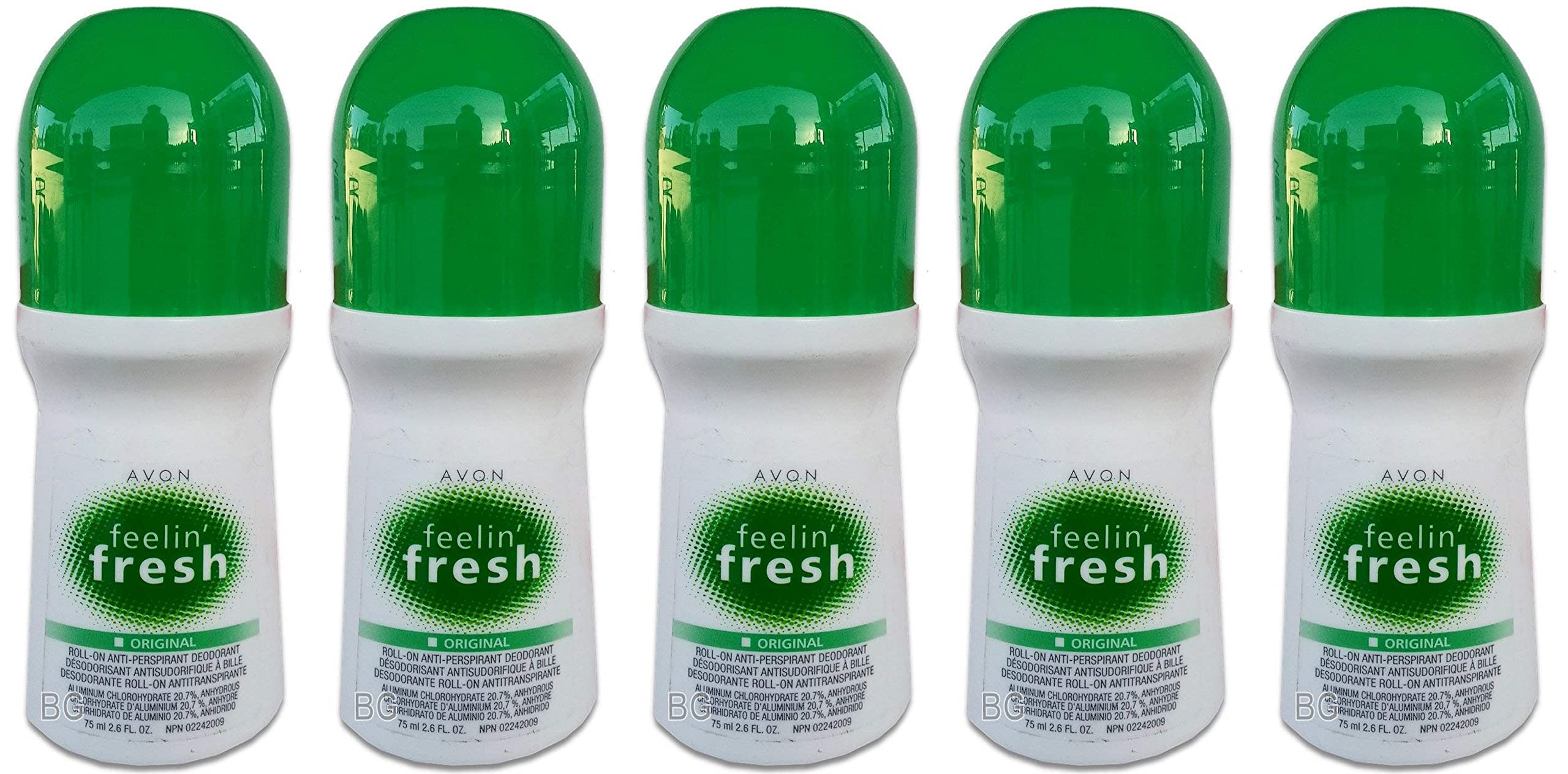 AVON Feelin Fresh deodorant 1.7oz 5-pack pack shot for all-day freshness and value.