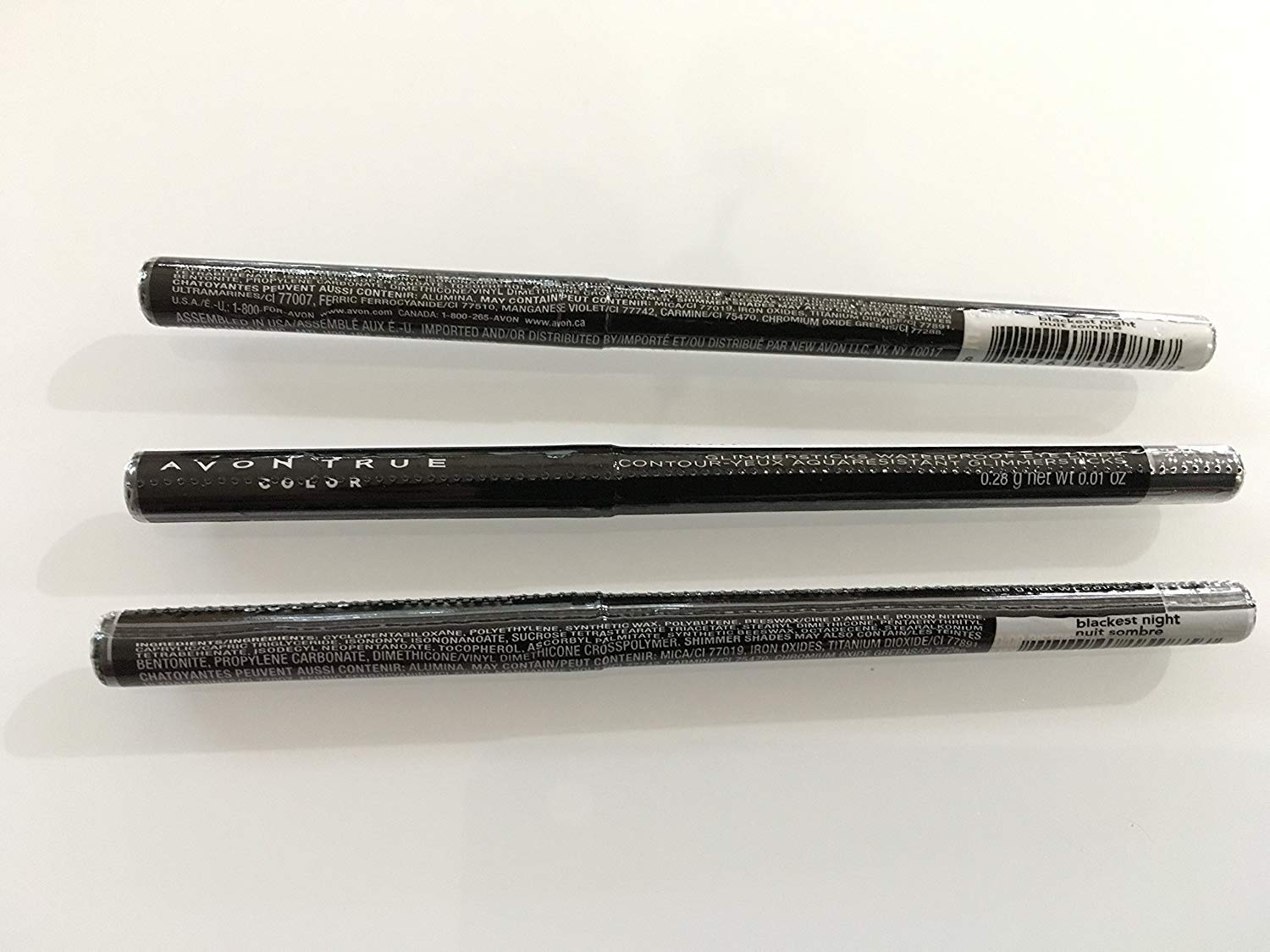 AVON Glimmersticks Waterproof Eye Liner swatch highlights light coverage with a sparkling finish.
