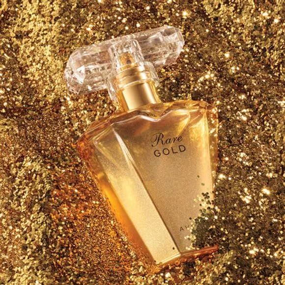 AVON Rare Gold close-up showing golden amber liquid