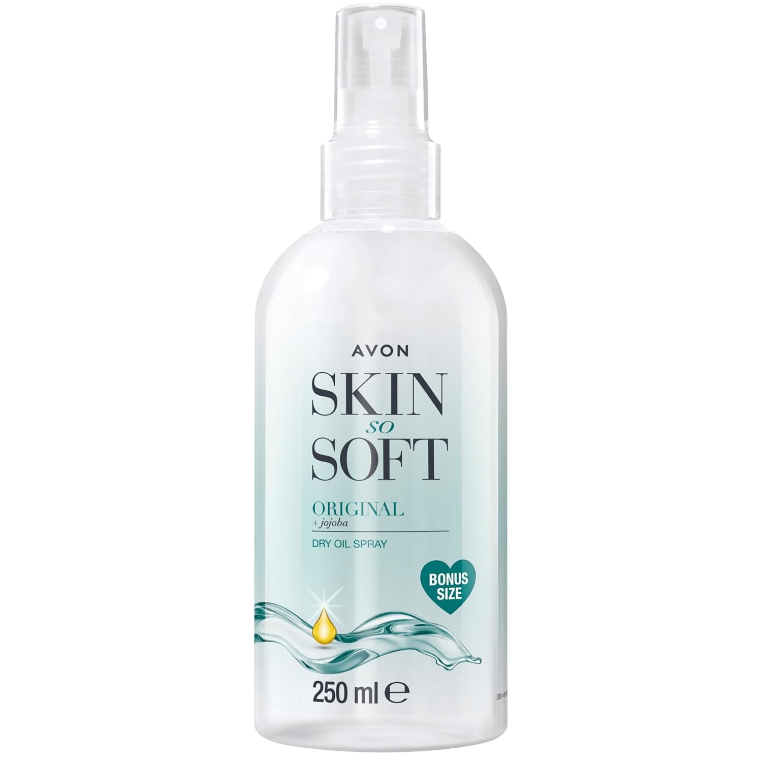 AVON Skin So Soft 250ml bottle—lightweight oil for quick absorption and lasting moisture