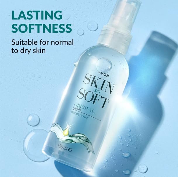 AVON Skin So Soft Original Dry Oil Spray massaged onto skin for smooth feel