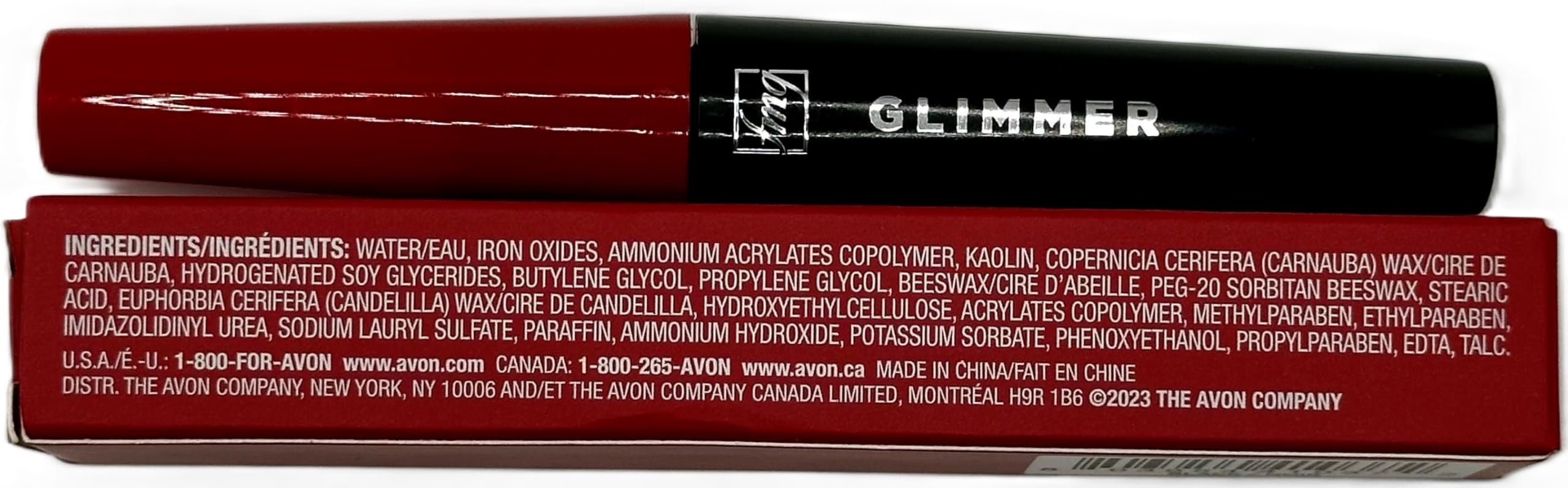 AVON wash-off mascara black tube and wand together for everyday elegance.