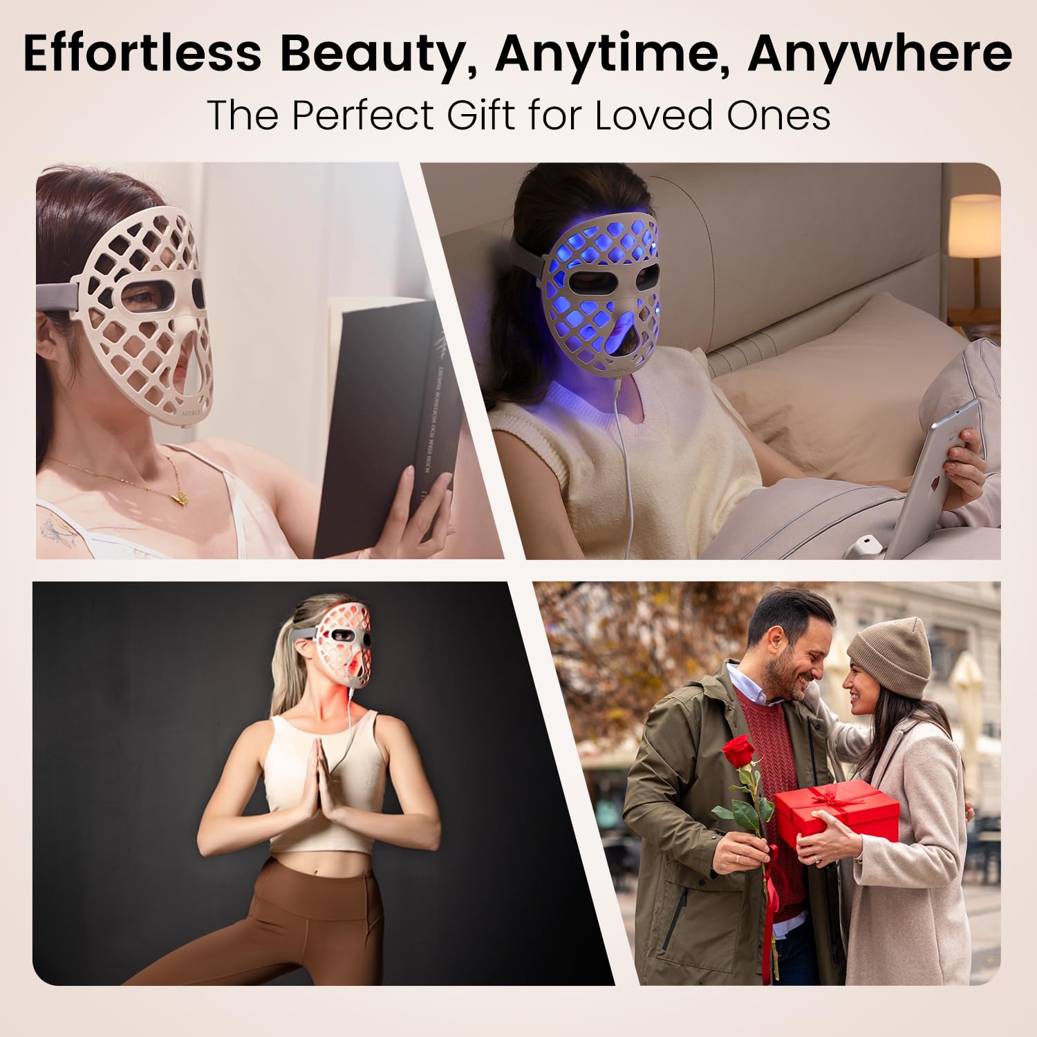 Avorla LED Face Mask gift-ready packaging hints at thoughtful self-care or gifting.