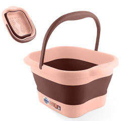 AWA Foot Soaking Tub collapsible pink handle for easy transport and spa-like relief