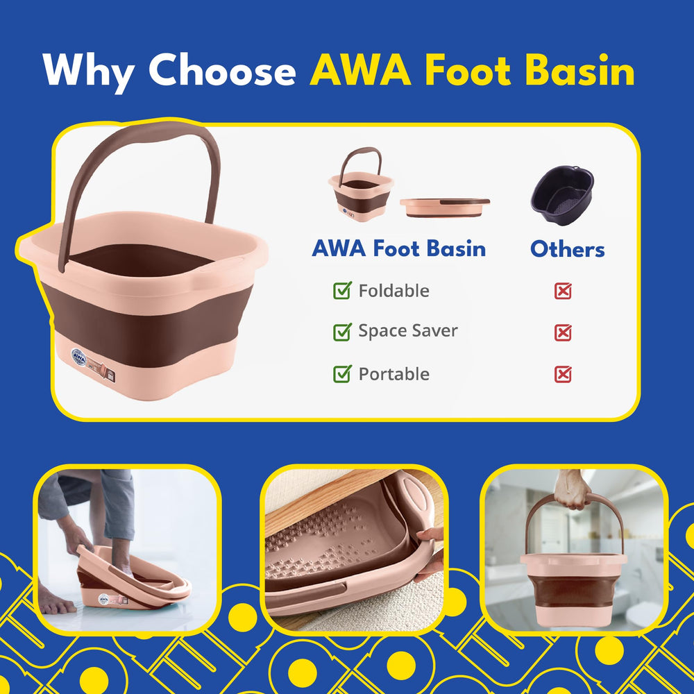 AWA Foot tub multi-use plastic bowl doubles as car wash or laundry bucket