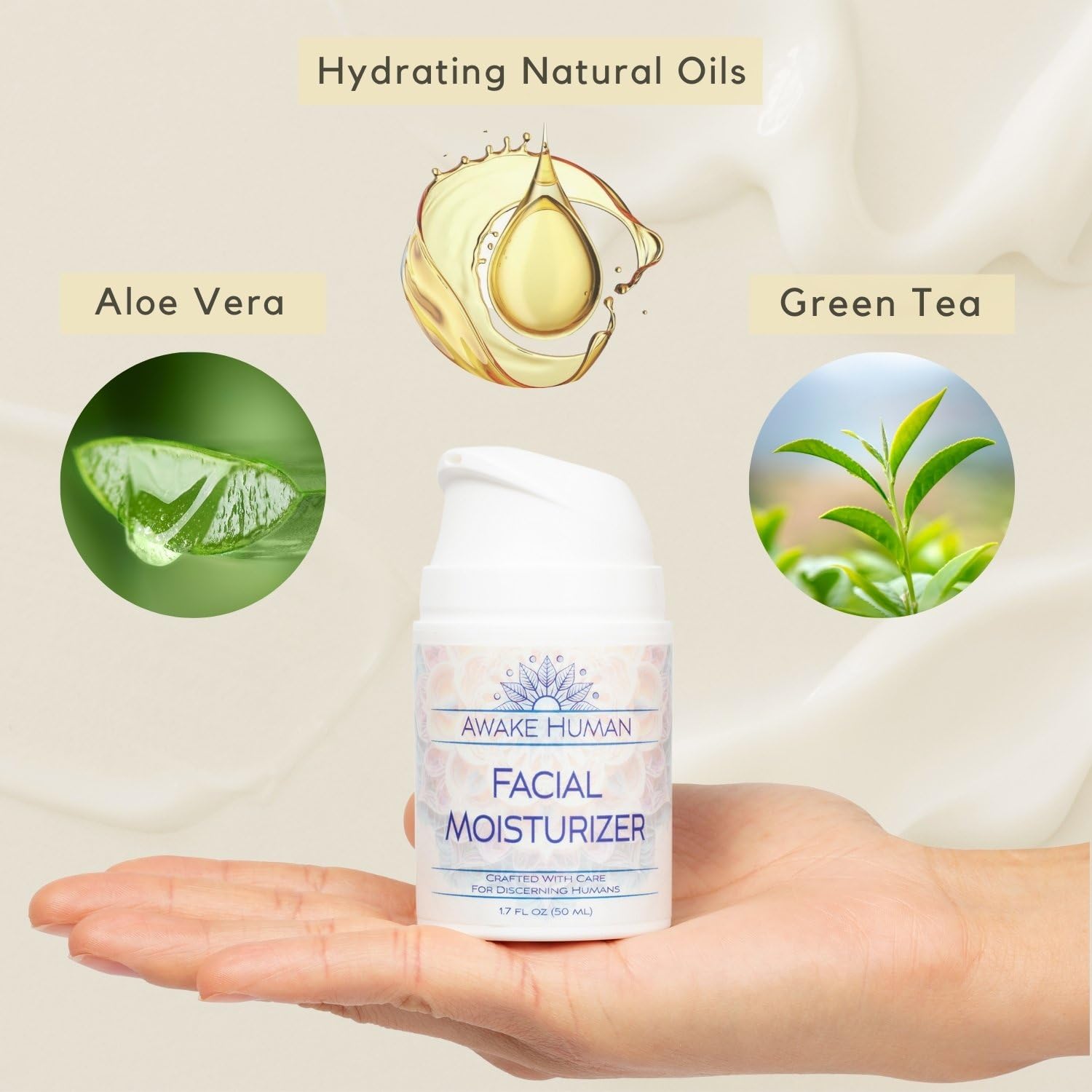 Awake Human fragrance-free label signaling gentle care for sensitive skin.