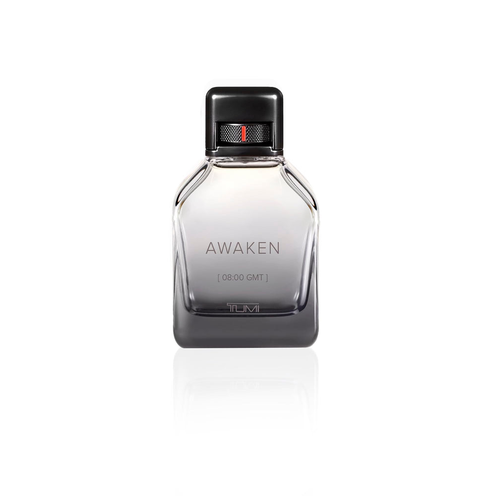 Awaken by Tumi for Men packaging box—sleek travel-ready packaging for gym or trip.