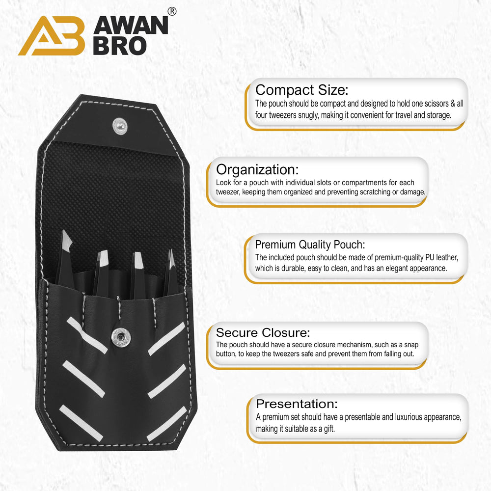 AWAN BRO eyebrow tweezers suitable for women and men grooming routines.