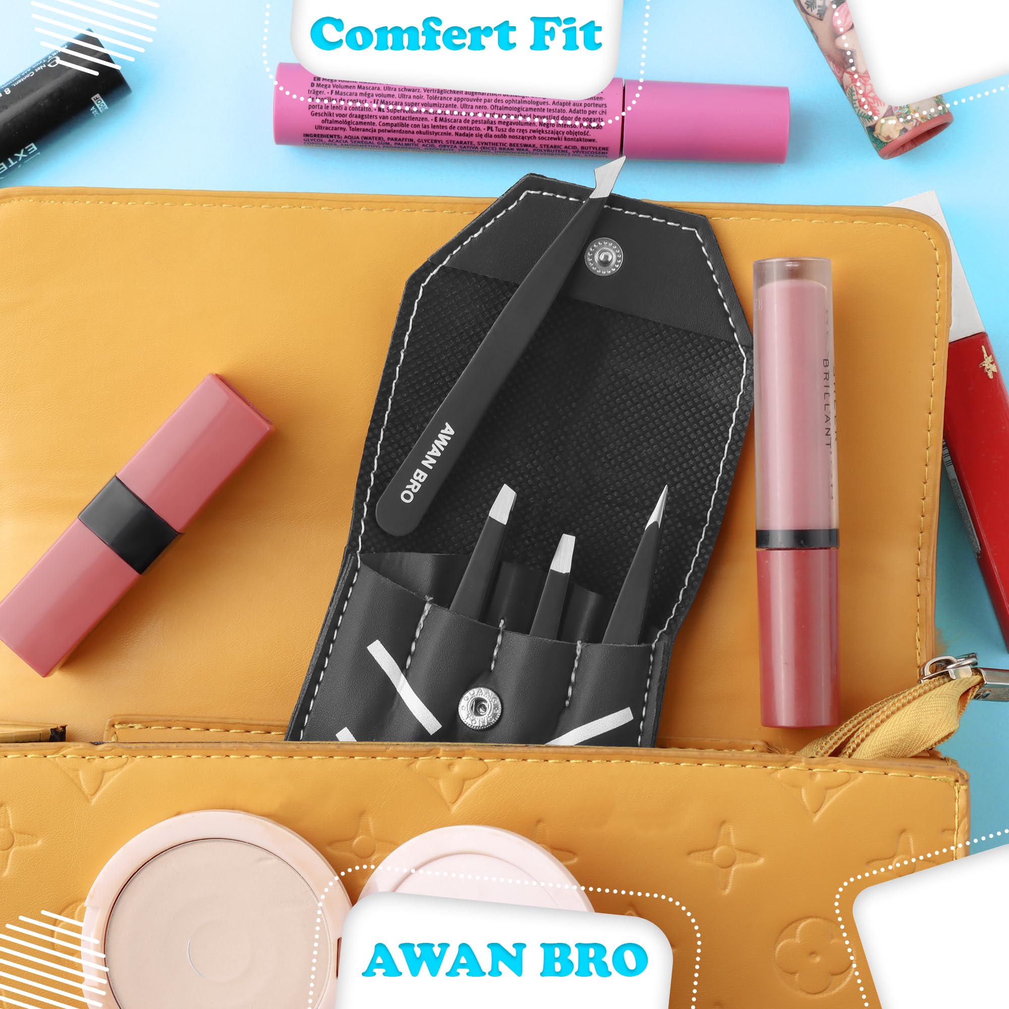 AWAN BRO rustproof stainless steel tweezers easy to clean and maintain.