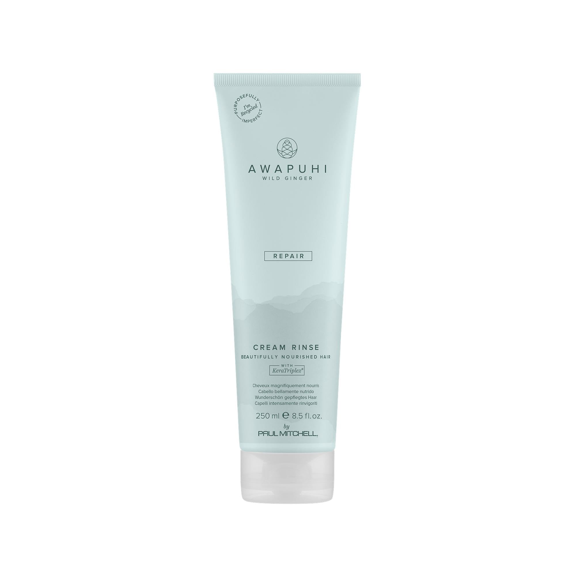 Awapuhi Wild Ginger Cream Rinse bottle demonstrates detangling-ready conditioning for dry hair