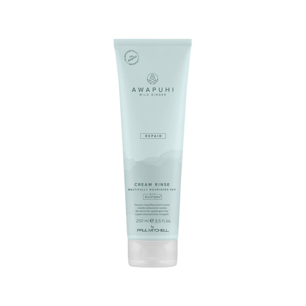 Awapuhi Wild Ginger Cream Rinse bottle demonstrates detangling-ready conditioning for dry hair