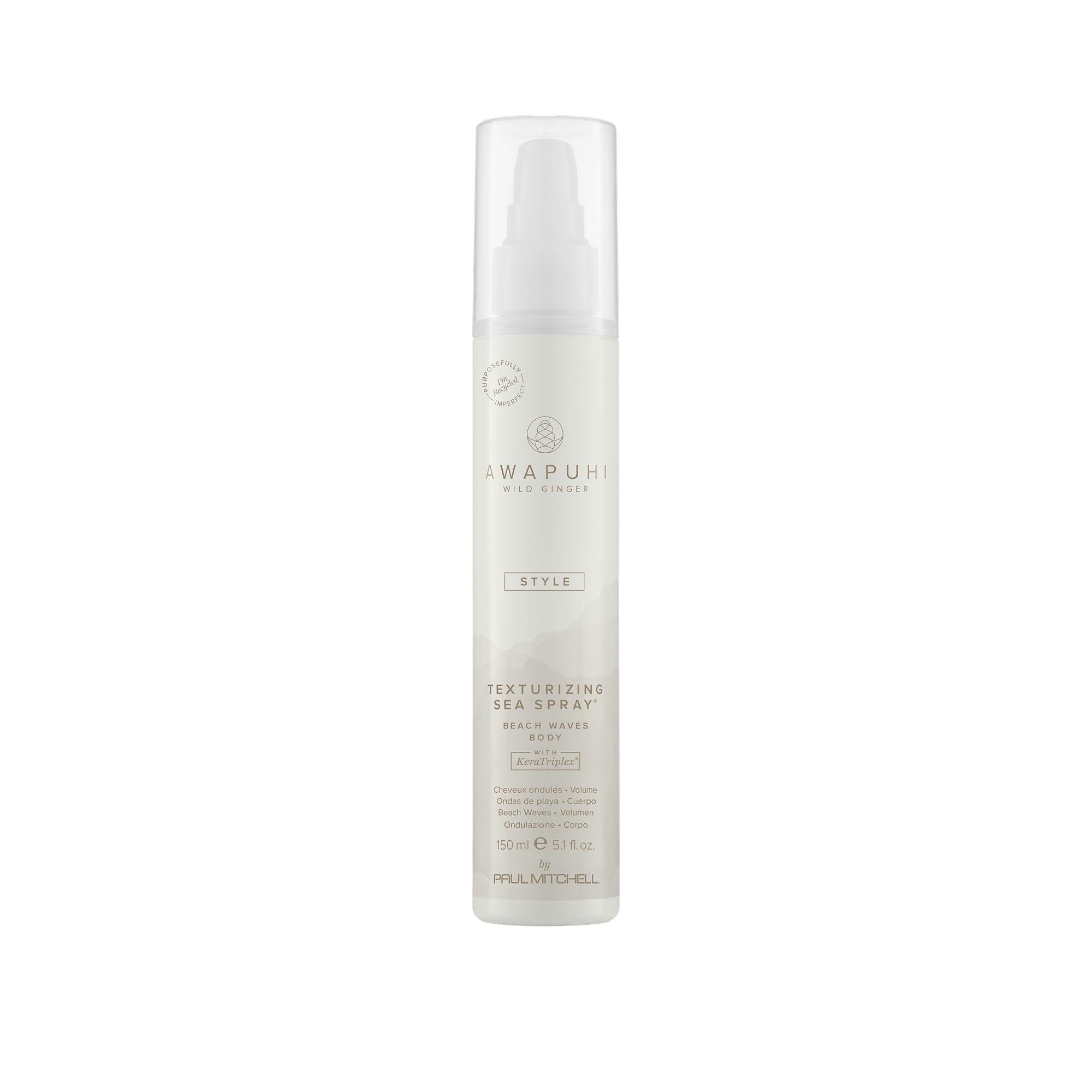Awapuhi Wild Ginger texturizing sea spray bottle ready to create beachy waves.