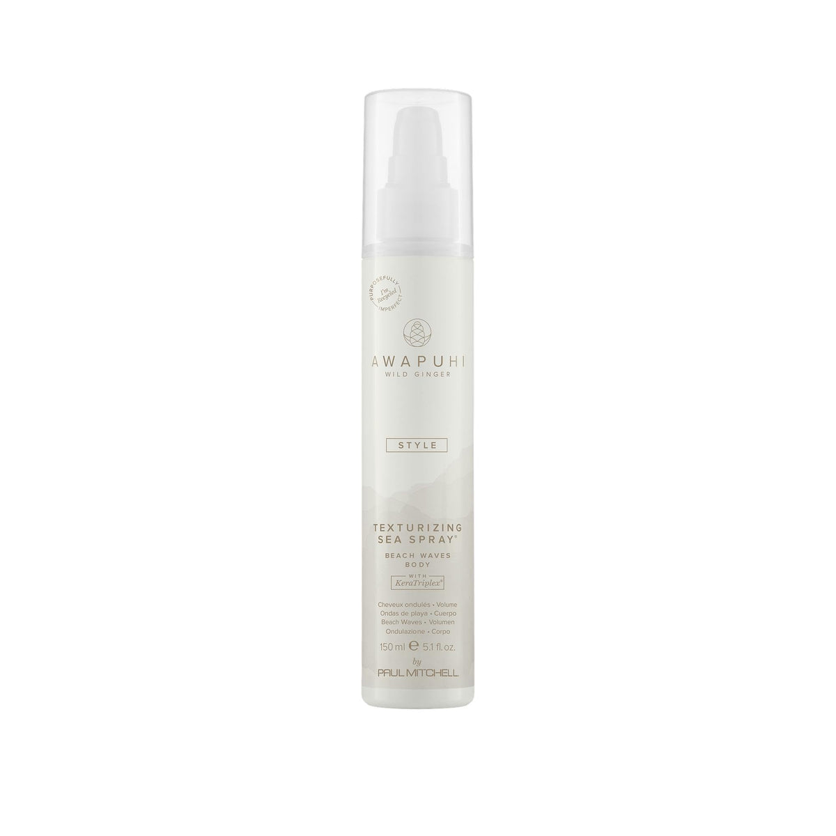 Awapuhi Wild Ginger texturizing sea spray bottle ready to create beachy waves.