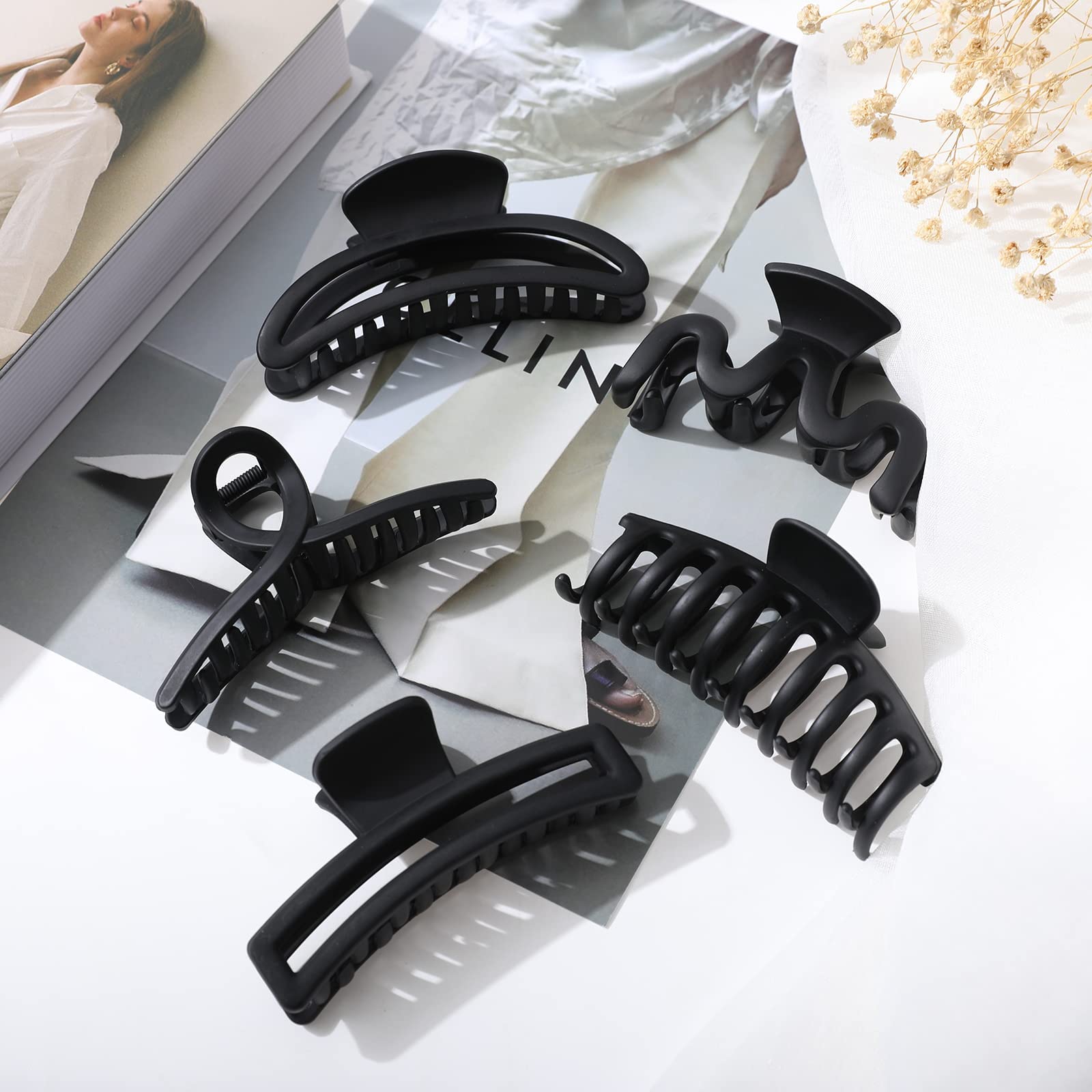 AWAYTR 5PCS pack display matte black demonstrates convenient styling options.