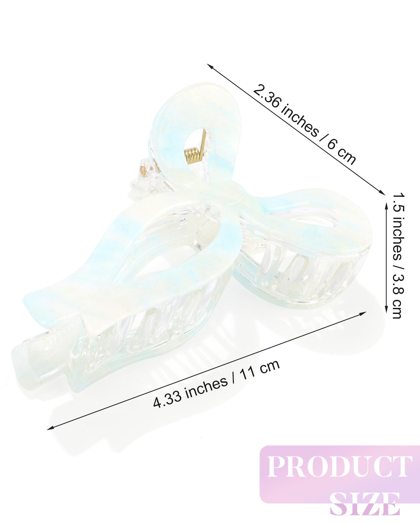 AWAYTR acrylic bow clip close-up showing glossy surface for elegant updos