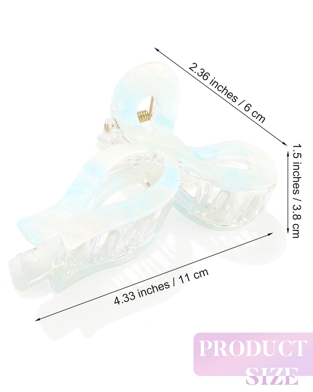 AWAYTR acrylic bow clip close-up showing glossy surface for elegant updos