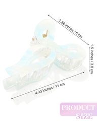 AWAYTR acrylic bow clip close-up showing glossy surface for elegant updos