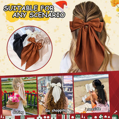 AWAYTR curry satin bow clip adds warm accent for special occasions.