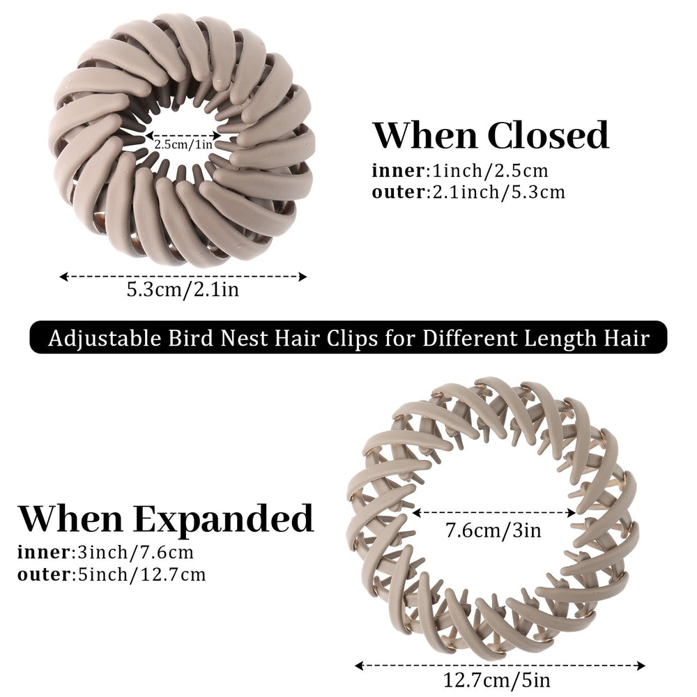 AWAYTR Bird Nest clip secured in hair forming a bun with grip