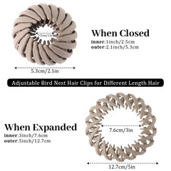 AWAYTR Bird Nest clip secured in hair forming a bun with grip
