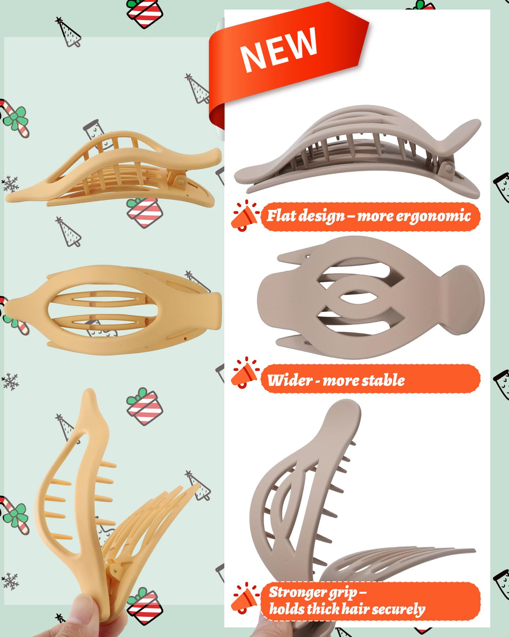 AWAYTR flat hair clip 5in half-up ponytail styling for versatile looks