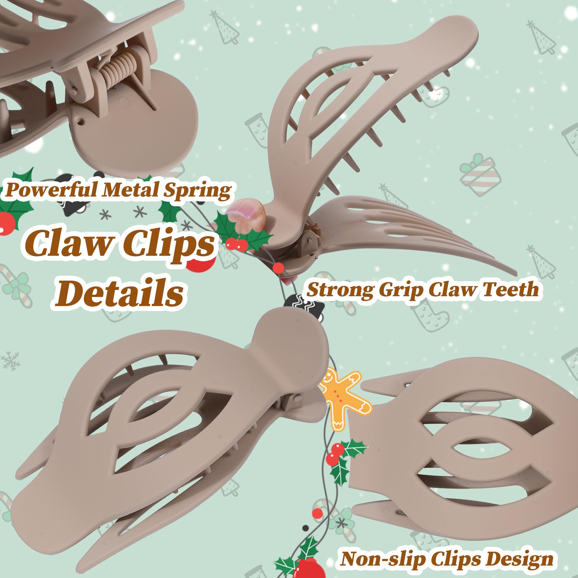 AWAYTR flat hair clip 5in non-slip-teeth-closeup demonstrating secure grip for hair types