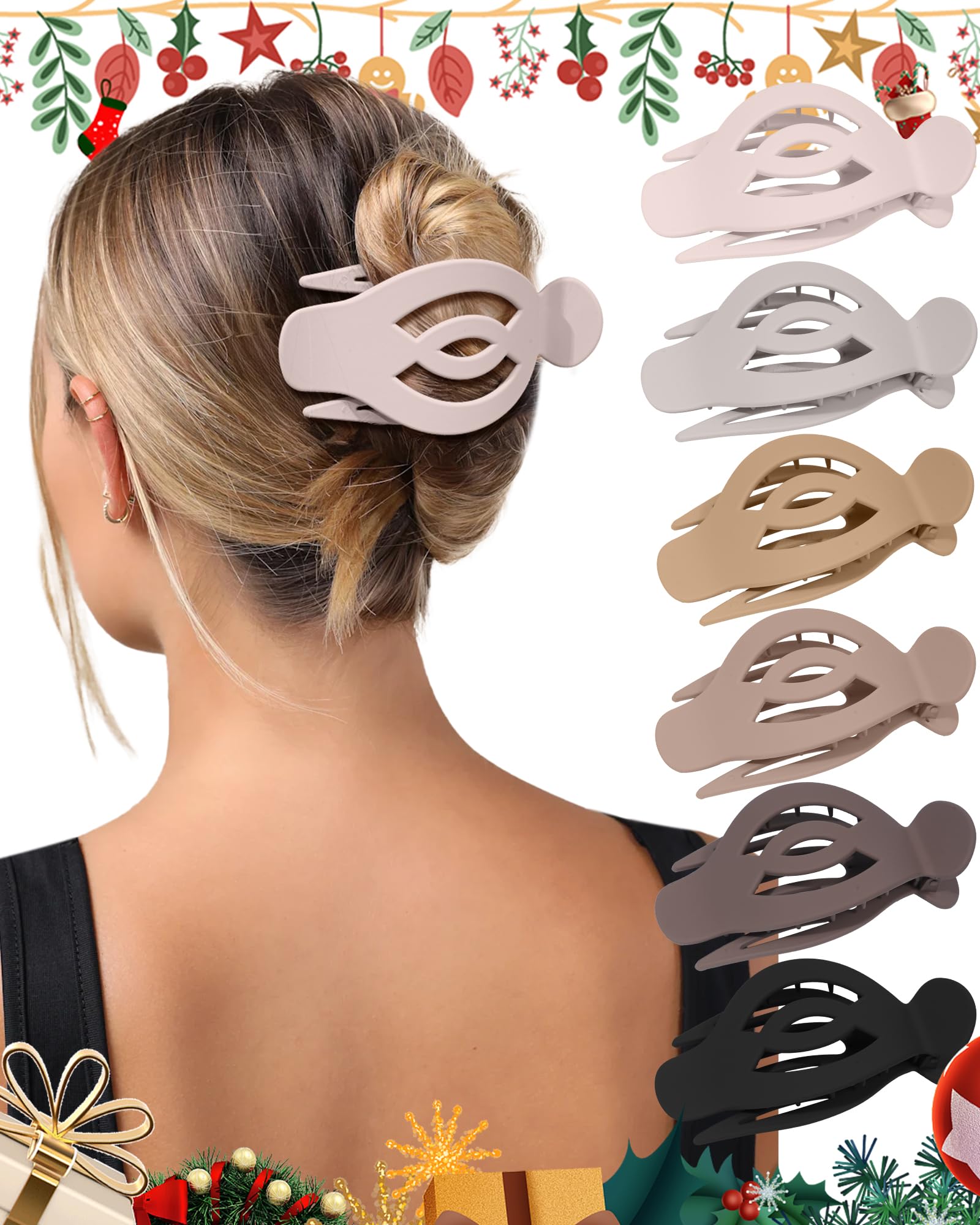 AWAYTR flat hair clip 5in pack-front shows sleek matte finish for comfortable all-day wear