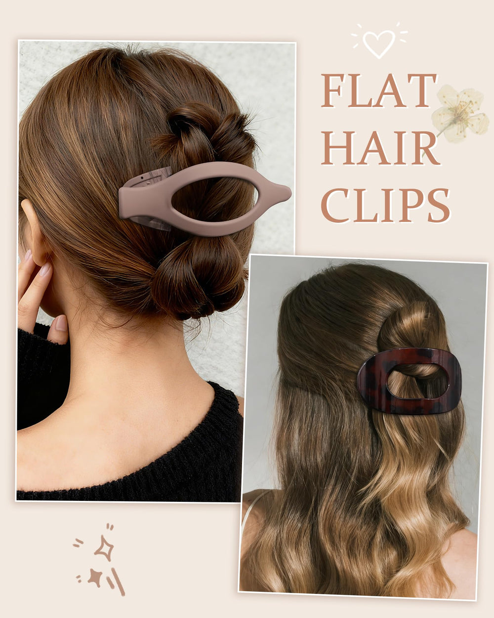 AWAYTR flat hair clip constructed from durable polycarbonate material.