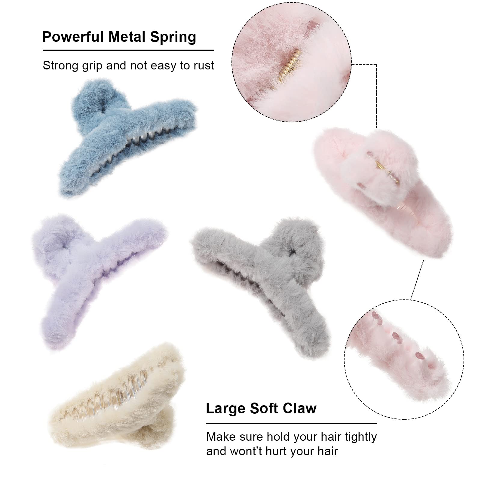 AWAYTR large claw hair clip pink keeps hair in place for quick casual styling.
