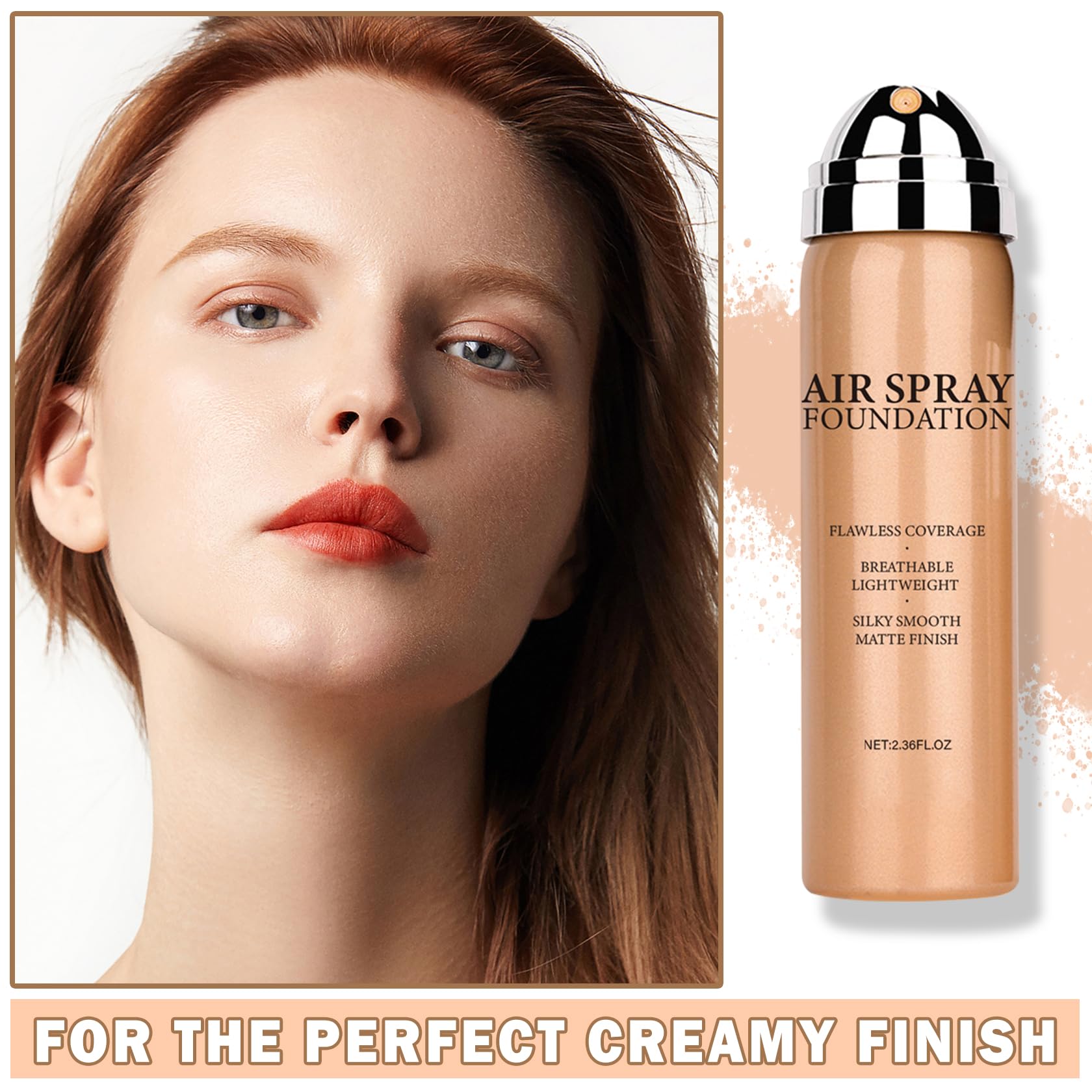 AWCCXMYM Flawless AirBrush long-wear waterproof close-up implies lasting, confident wear.