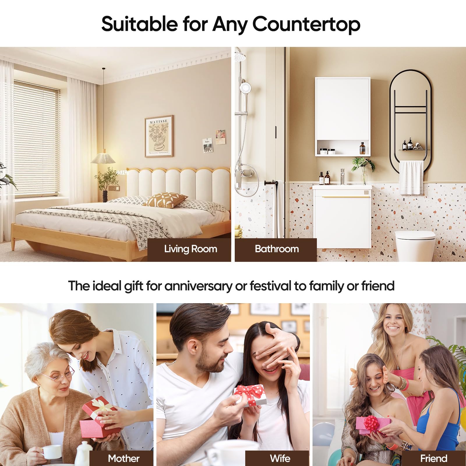 Awenia makeup organizer easy-assembly design makes setup painless.